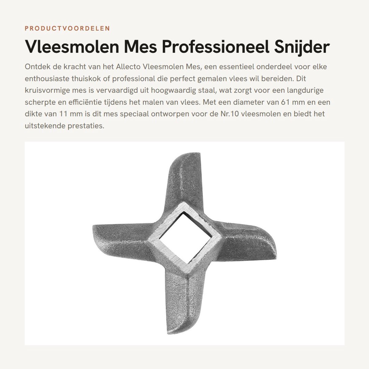 Dailygoods- Vleesmolenmes Professioneel Staal - Vleesmessen - Vleesmessen Set - Snijder - Keuken - Breed scala aan toepassingen - Vleesmes