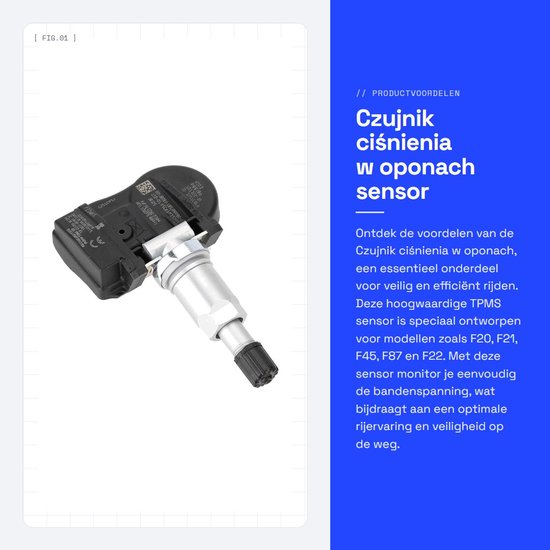 Dailygoods- Bandenspanning Sensor - TPMS Sensor - Geschikt voor F20/F21/F45/F87/F22 - Vervangingsonderdeel 36106856209 - Hoogwaardige Aftermarket - Brandstofbesparend - Bandenspanningssensor