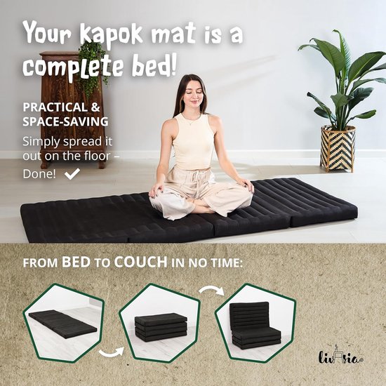 Duurzame klapmatras 200x80 cm - Ecologische gastenmatras voor yoga en buitengebruik — afbeelding 2