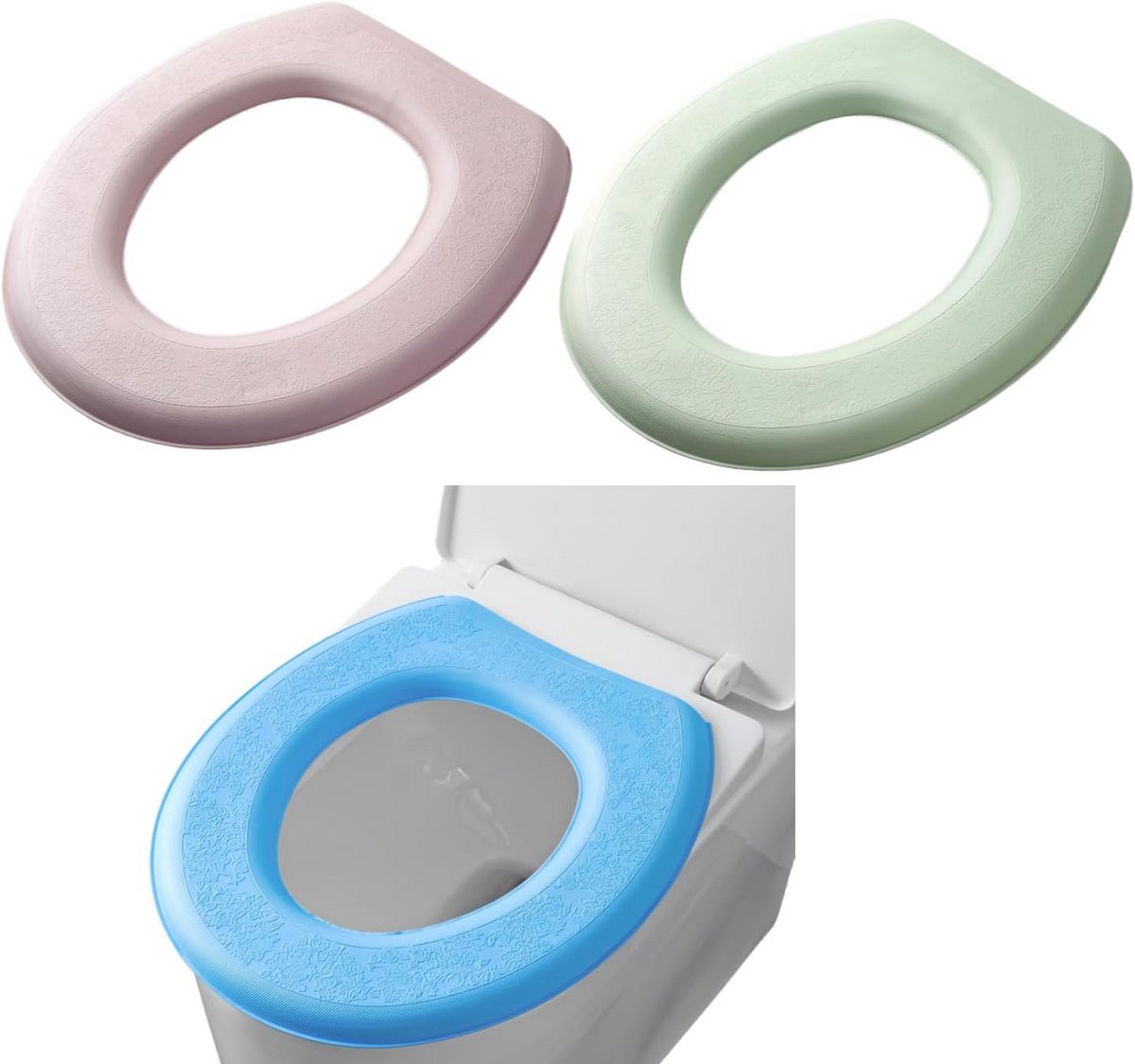 Toiletzitting Hoezen - Zachte Kussens - Comfort Verhogend - Herbruikbaar & Wasbaar - 3 Stuks - Wit