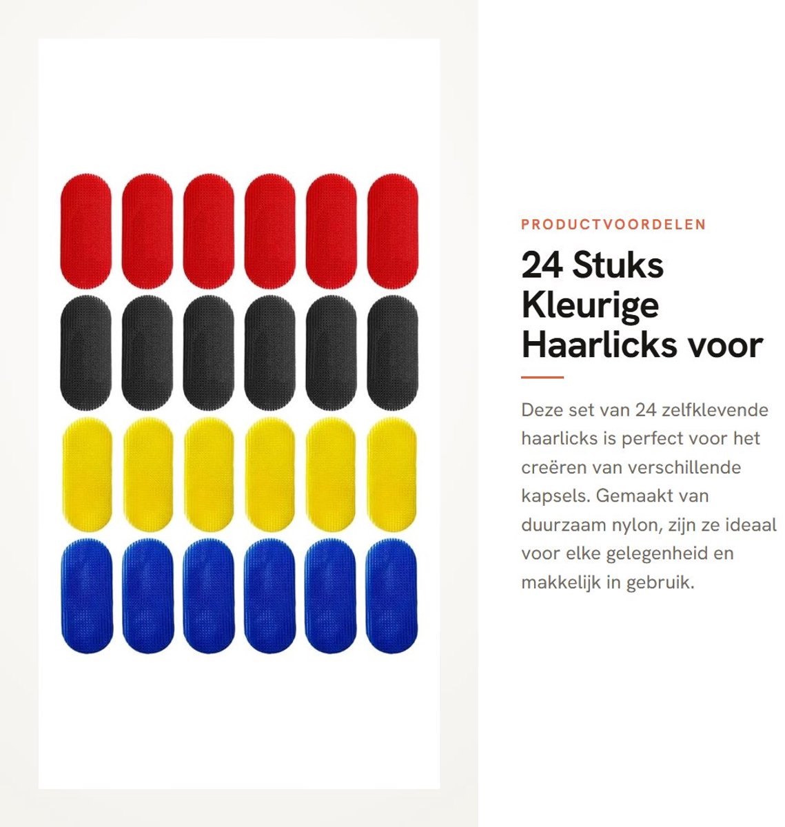 Dailygoods- Haaraccessoires 24 Stuks - Ovale Haarclips - Zelfklevend - Duurzaam Nylon - Kapselaccessoires - Kleurrijk Ontwerp - 50x114 mm