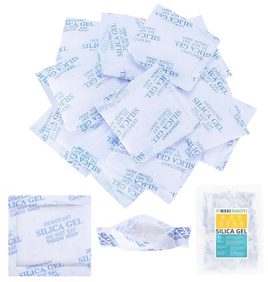 Silica Gel Zakjes - Droogmiddel Vochtvreter - Spullen Droog Houden - Hoge Vochtopname - 150 Stuks - Wit
