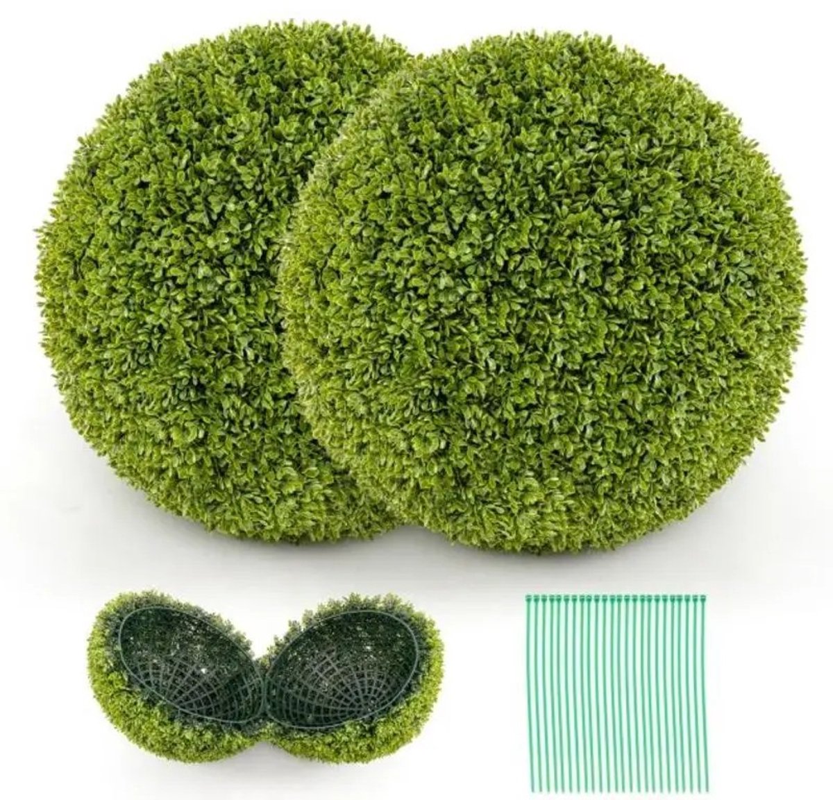 Dailygoods 2-delige 50cm kunstplant buxus topiary bol-M