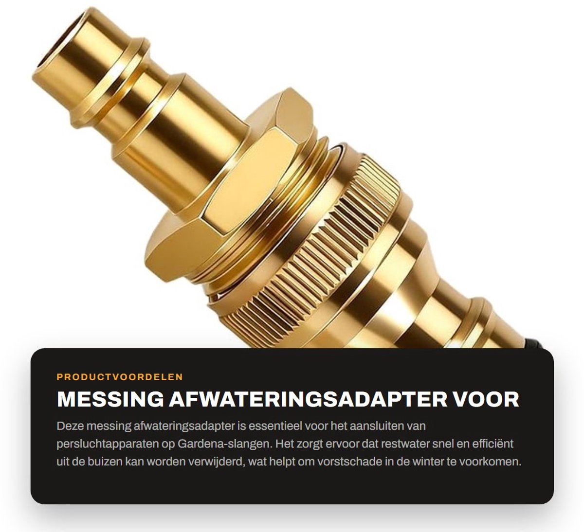 Dailygoods - Messing Afwateringsadapter voor Tuinirrigatie