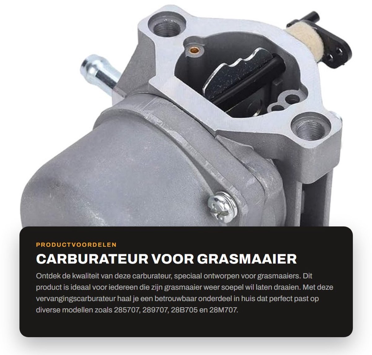 Dailygoods- Carburateur Hoogwaardig Vervangingsonderdeel - Carburateur 698945 - Carburateur 289707 - Carburateur 285707 - Carburateur 28B705 - Inclusief Pakking - Motoronderdeel