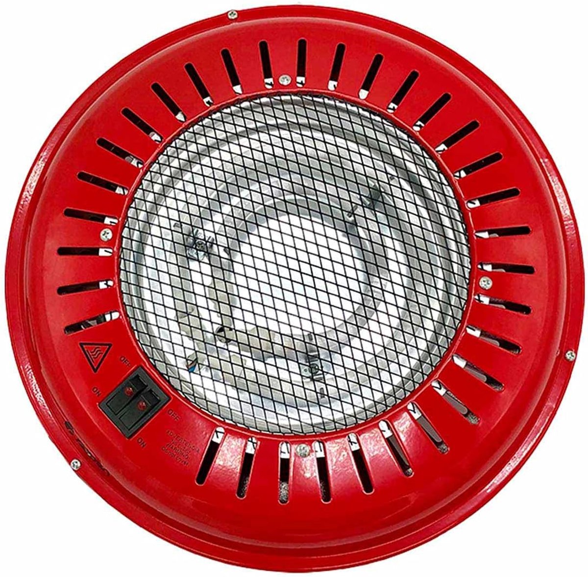 Elektrische vuurschaal - Compacte verwarming - Extra warmte - Laag stroomverbruik - 34 x 34 x 9.5 cm - Rood