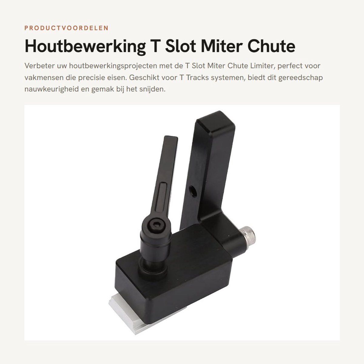 Dailygoods- T-slot Limiter voor Precisie Snijden - Houtwerk Gereedschap - Bakeliet - Geschikt voor T-rails - Handvat Opties - Lange Levensduur - Houtbewerking Gereedschap