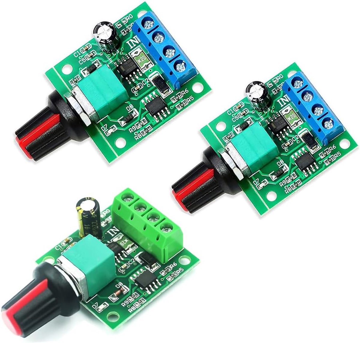 Motor Snelheidsregelaar - DC Motor Controller - Motoren Aanpassen - Instelbare Werkcyclus - 2A Stroom - Zwart