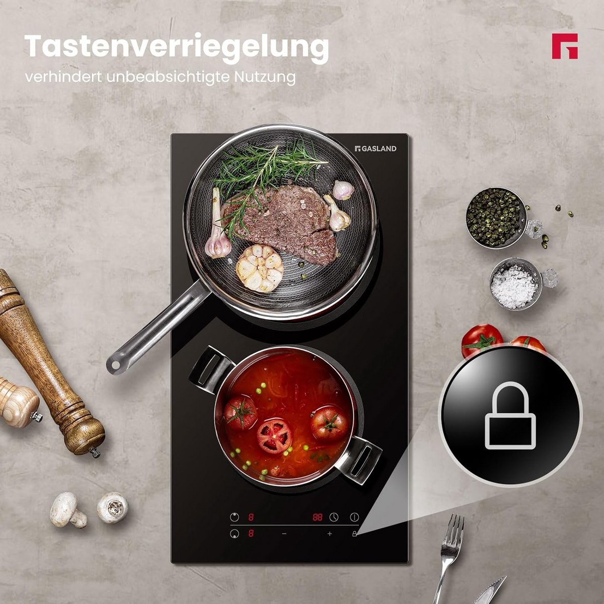 Keramische Kookplaat - Inbouw Fornuis - Snel Koken - Touch Control - 30cm - Zwart