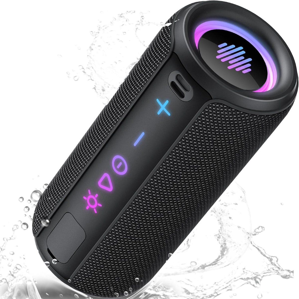 Draagbare Bluetooth Speaker - Muziekbox Verlichting - Muziek Luisteren Buiten - Waterdicht Ontwerp - 20 Meter Bereik - Zwart
