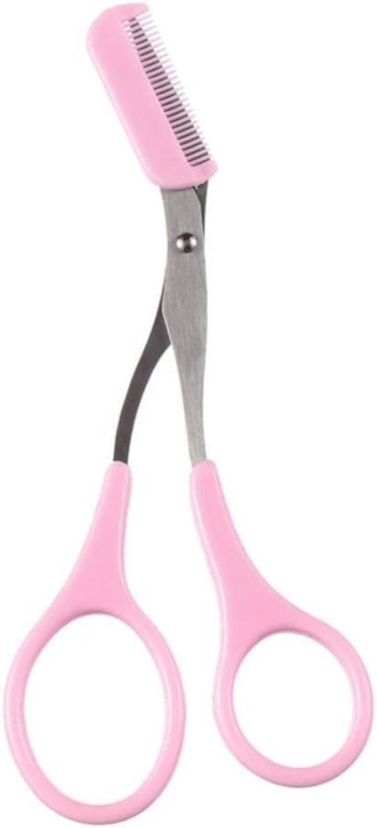Wenkbrauw Shaper - Schaar en Kam - Wenkbrauwen Vormgeven - Precisie Trimmen - 1 Stück - Roze