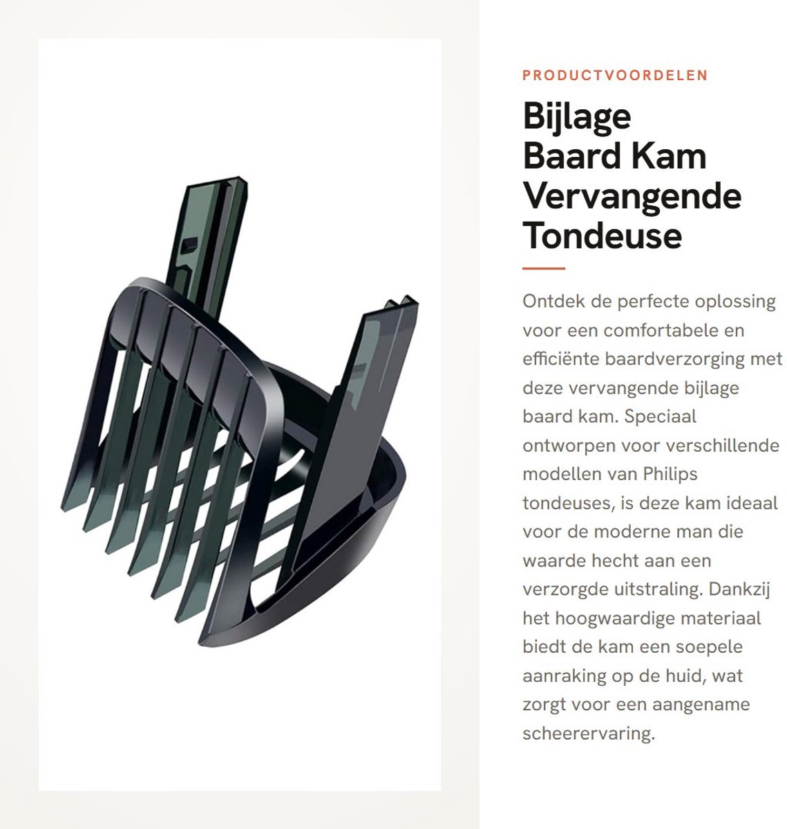 Dailygoods - Bijlage Baard Kam - Vervangende Tondeuse Kam - Comfortabele Scheerervaring - Geschikt voor Philips Tondeuses - Hoogwaardig Materiaal - Sn...
