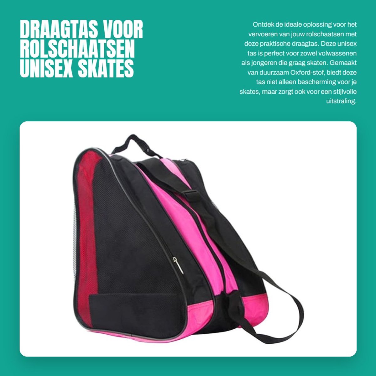 Dailygoods- Draagtas Ademend - Roller Skate Bag - Oxford Doek - Draagbare Handgreep - Schouderriem - 38x39x20cm - Skatebag