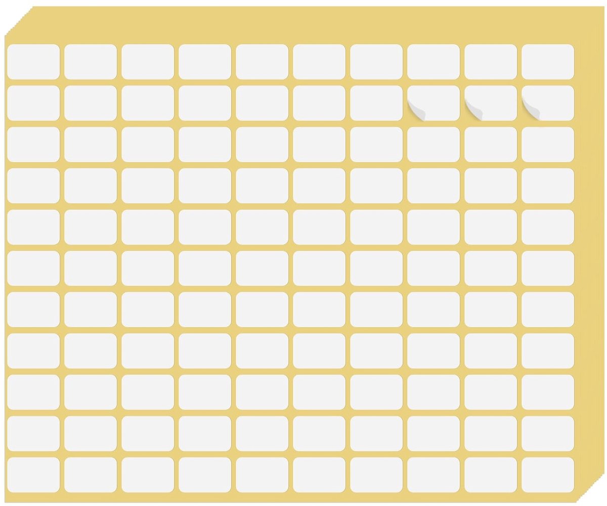 Dailygoods- Etiketten 1485 stuks - Witte Zelfklevende Etiketten - Beschrijfbare Prijskaartjes - Rechthoekige Stickers - 13 x 19 mm - Hoogwaardig Papier - Labels