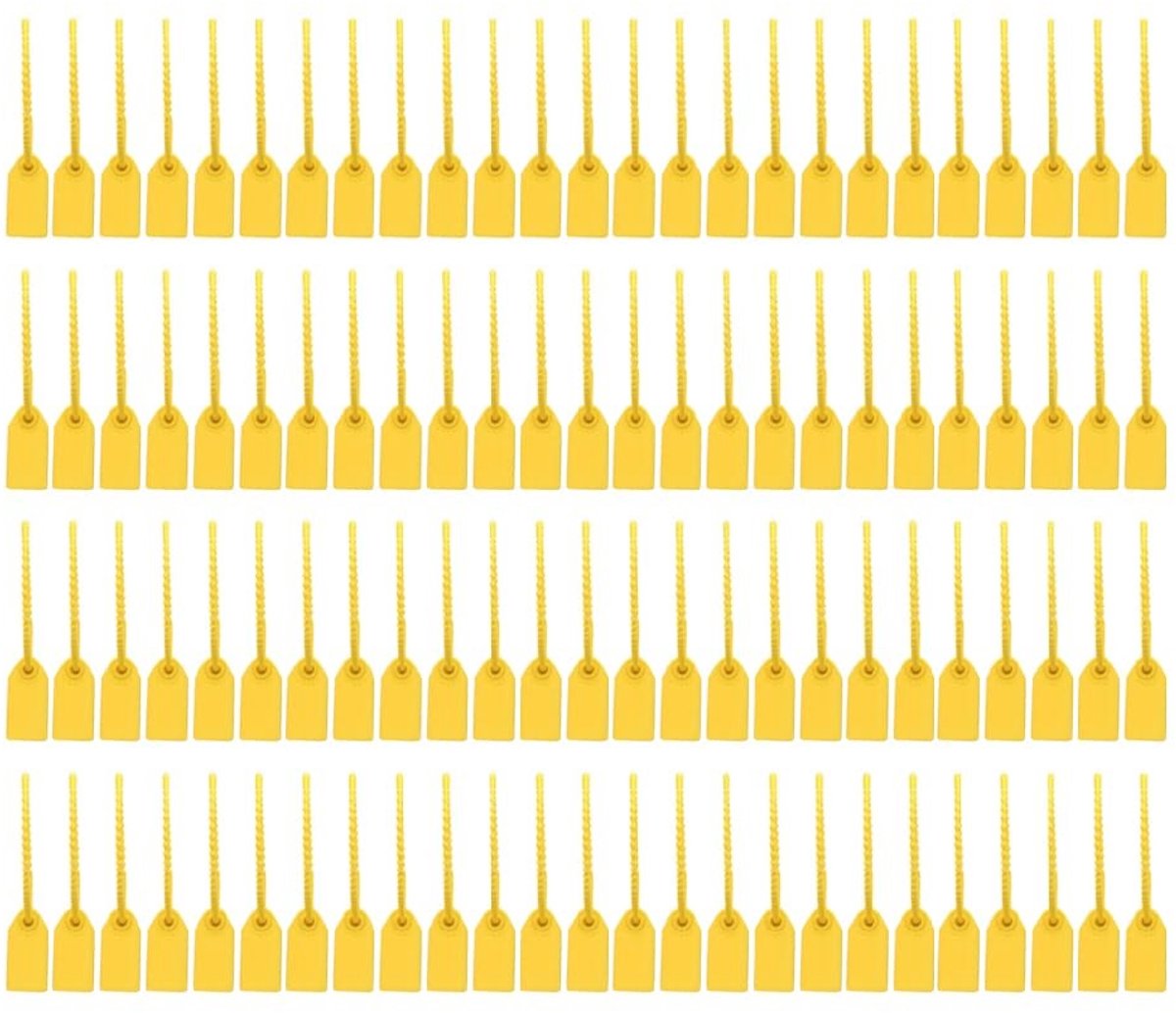 Dailygoods- Veiligheidslabels 100 Stuks - Anti-sabotage Afdichtingen - Genummerde Trekbanden - Verstelbare Labels - Brede Toepassing - Geel - Afsluitzegels