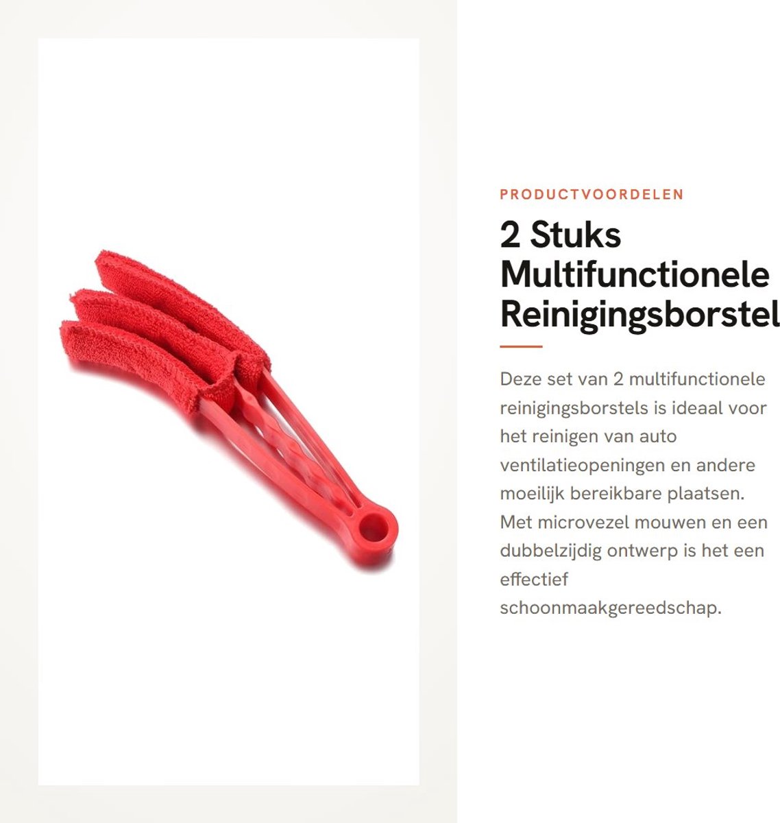 Dailygoods - 2 Stuks Multifunctionele Reinigingsborstel voor Auto Ventilatie