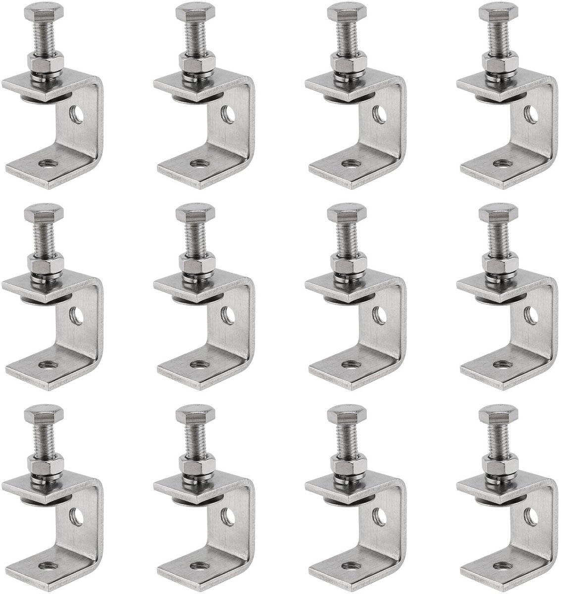 Dailygoods- Schroefklem 30mm - 12 Stuks - 304 Roestvrij Staal - Heavy