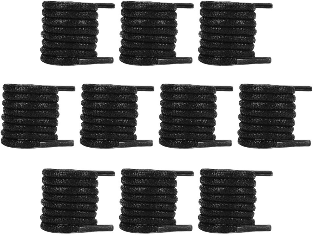Dailygoods- Polyester Veters 10 Paar - Gewaxt - Rond - Dun - Duurzaam - Voor Sportschoenen - Schoenveters
