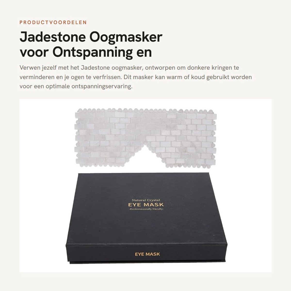 Dailygoods- Oogmasker Slaap - Vermindert Donkere Kringen - Oogmasker Warm/Koud - Gezichtsmassage - Gezondheid en Schoonheid - Hoogwaardige Kwaliteit