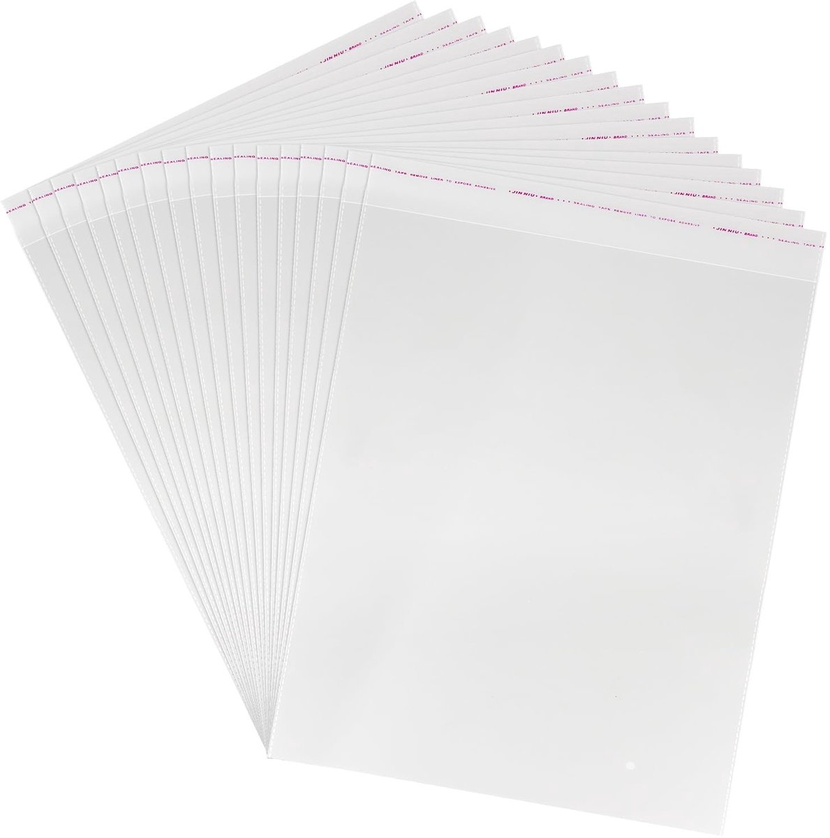 Dailygoods- Cellofaanzakjes 110 stuks - Zelfklevend - Doorzichtig - 32 x 50 cm - OPP-kunststof - Verzegelbaar - Plastic Zakken