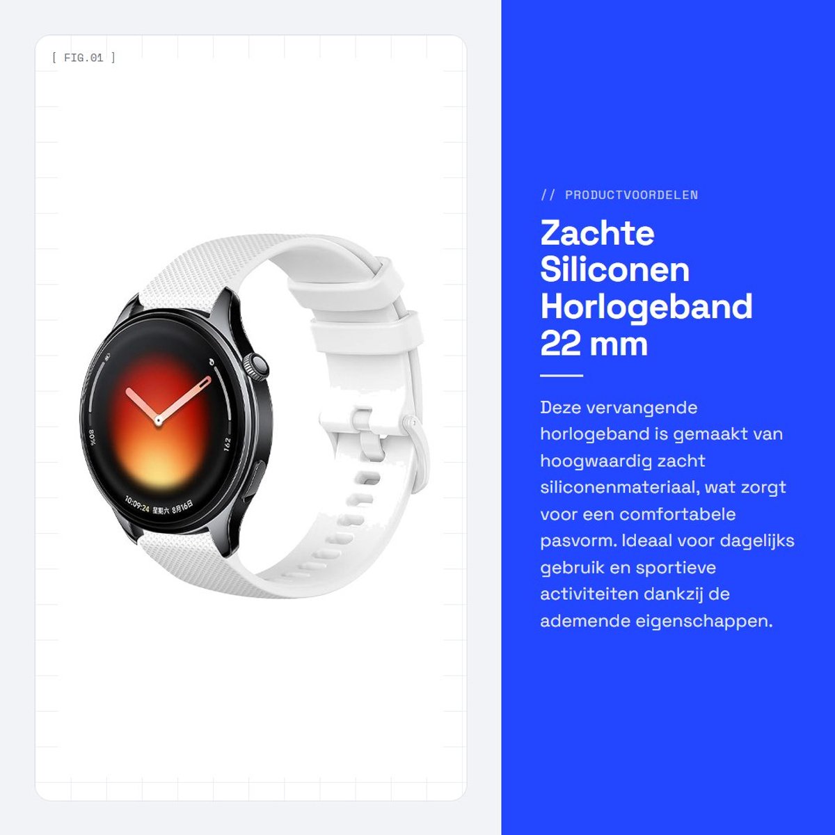 Dailygoods - Zachte Siliconen Horlogeband 22 mm voor Xiaomi Watch 5