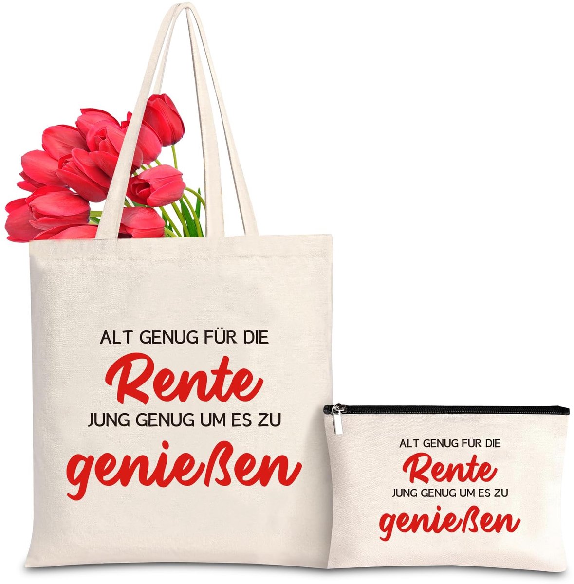 Dailygoods- Canvas Tas - Cadeau voor Gepensioneerden - Katoenen Tas - Shopping Bag - Cosmetica Tas - Hoge Kwaliteit - 40 x 40 cm - Tote Bag