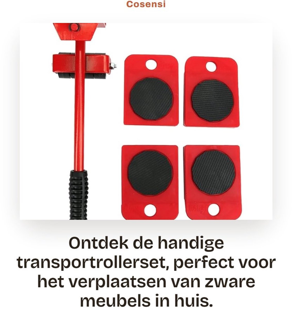 Dailygoods- Transportrollerset - Meubelheffers - Gereedschap voor Zware Meubels - Antisliphandvat - Lichtgewicht - Duurzaam Kunststof/IJzer - Meubelverhuizers