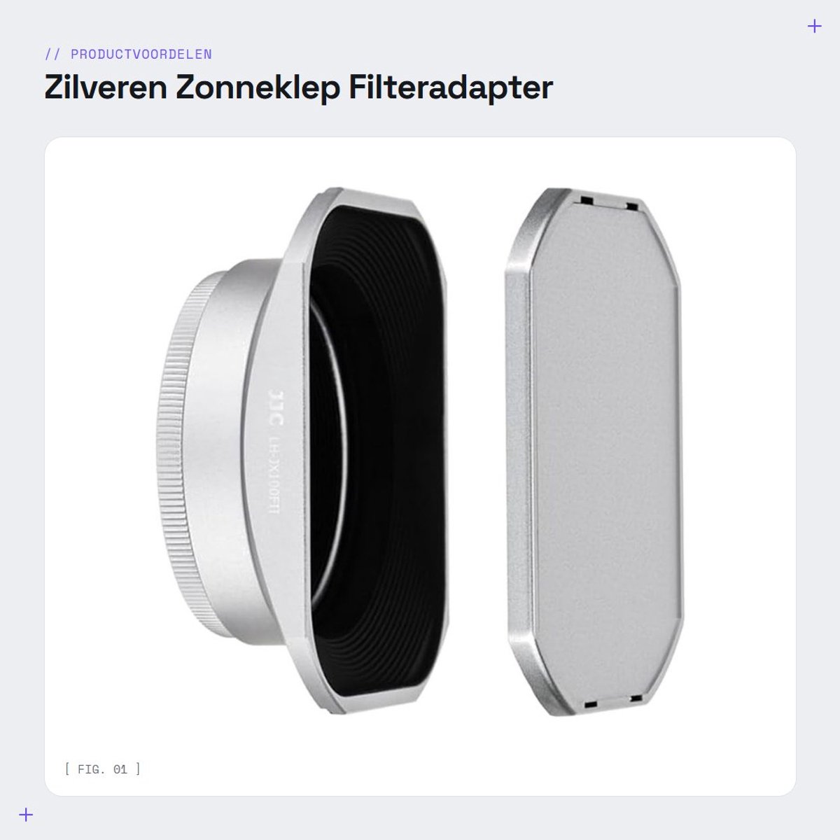 Dailygoods - Zilveren Zonneklep - Filteradapter - Minimaliseert lensflare - Aluminiumlegering - Geschikt voor Fujifilm camera's - Voor optimale beeldk...