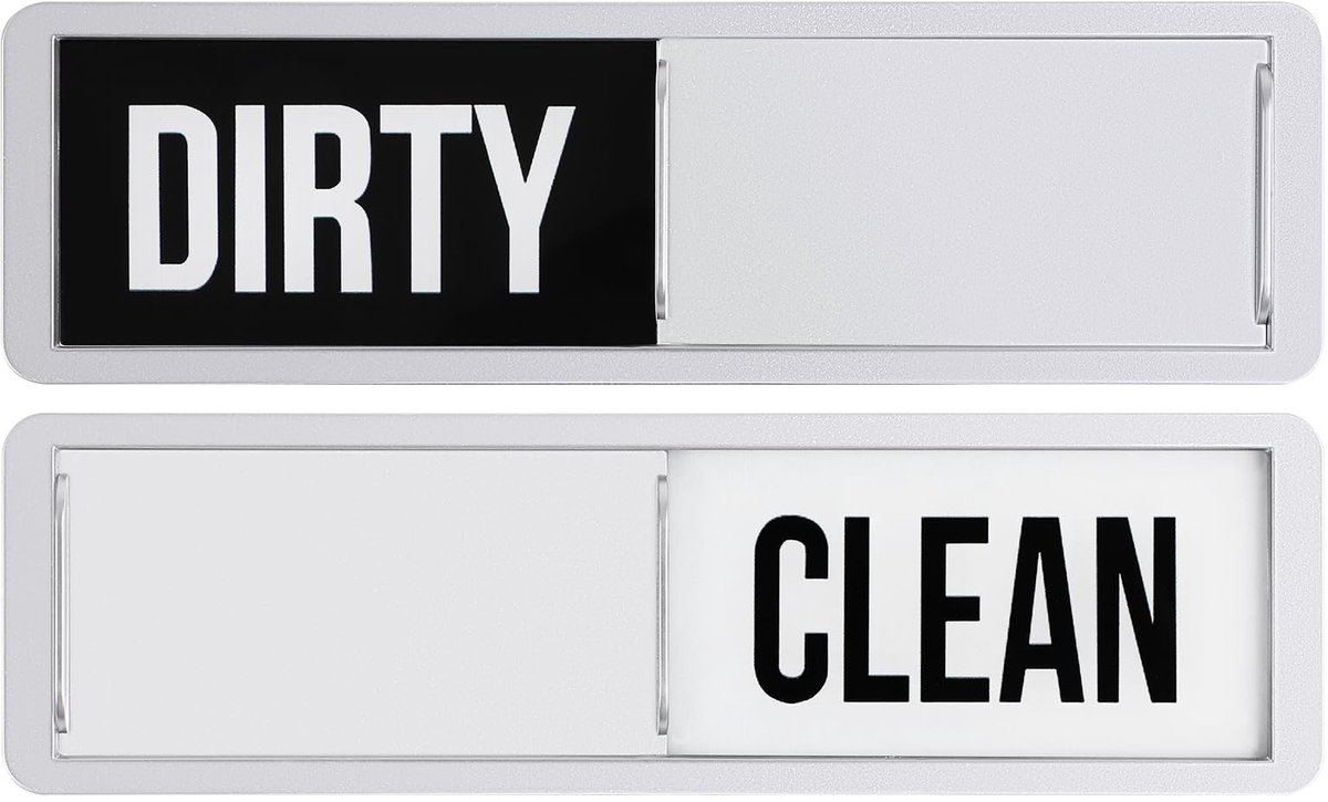 Dailygoods- Magneten Clean & Dirty Indicator - Magneten Vaatwasser - Magneten Koelkast - Magneten Sterk - Magneten Keukendecoratie - Roestvrij Staal, 17,8 × 5 cm - Vaatwasserindicator
