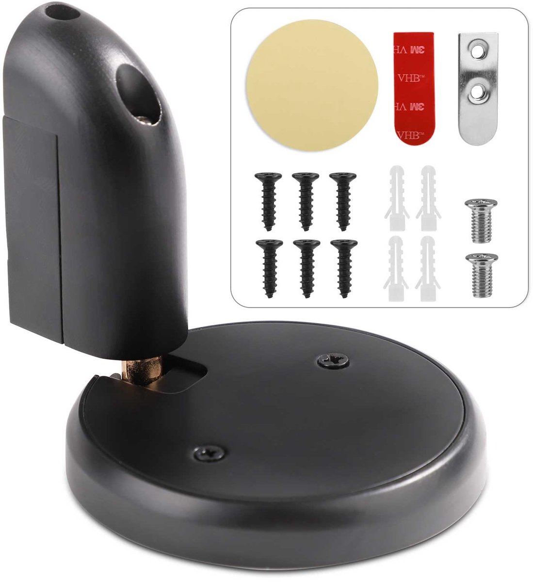 Dailygoods- Deurstopper Magnetisch - Deurbuffer - Deurstoppers voor binnen - Deurvastzetter - Deurstopper Zwart - Zinklegering, 6,5x2,7x2cm