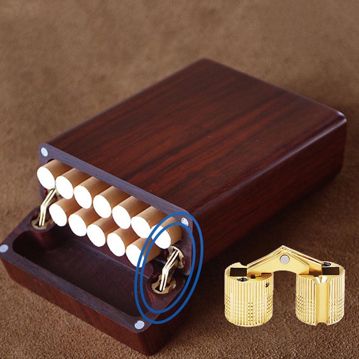 Dailygoods- Scharnier 4 Stuks - Verborgen Scharnier - Houten Deuren - DIY Projecten - Koper - Duurzaam Materiaal - Invisible Scharnier