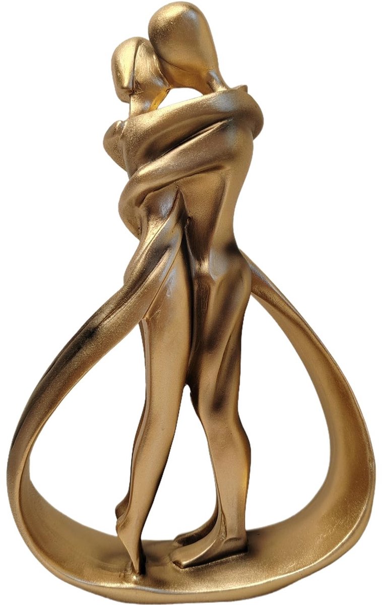 Dailygoods- Standbeeld Moderne Abstracte Kunst - Decoratieve Figuren - Woonkamer Decoratie - Kantoordecoratie - Polyresin - Cadeau (Roze Goud) - Decoratieve Sculptuur