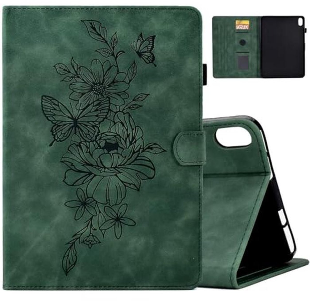 Tablet Hoes - Beschermhoes Tablet - Dagelijks Gebruik - Met Kaarthouders - 10.9 Inch - Groen