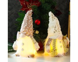 2 Pièces Lutins de Noël LED, Figurines de Table Illuminées pour l'Intérieur