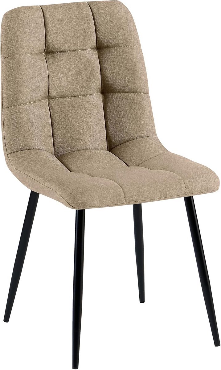 Eetkamerstoel - Comfortabele stoel - Gezellig tafelen - Gewatteerde stof - 45x84x55 cm - T