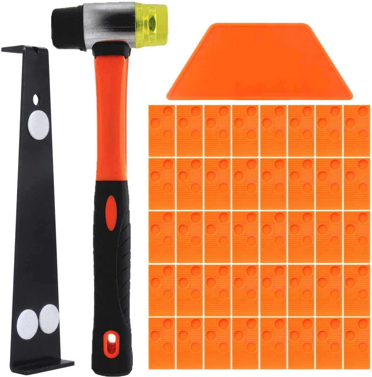 Dailygoods- Laminaatvloer Reparatie Kit - 60 Spacers - Versterkte Hamer - Duurzaam Rubber