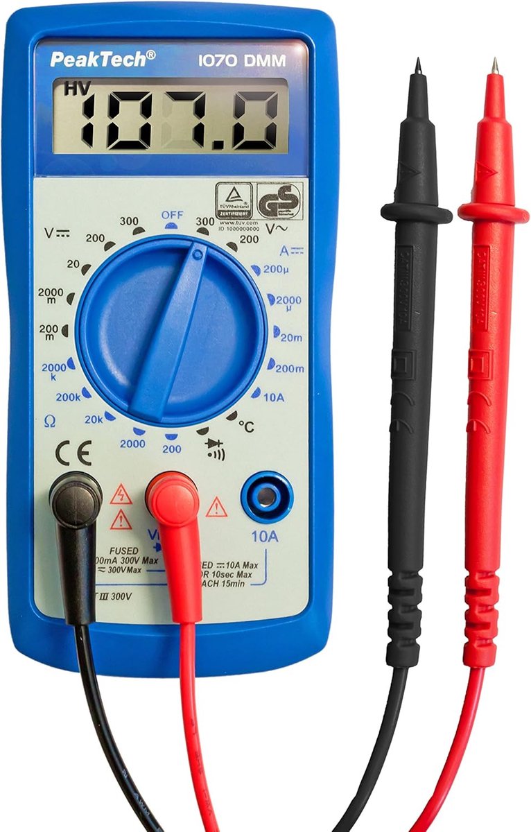 Digitale multimeter - Handmeter tester - Elektronica meten - Snelle doorgangstest - 300 V - Blauw