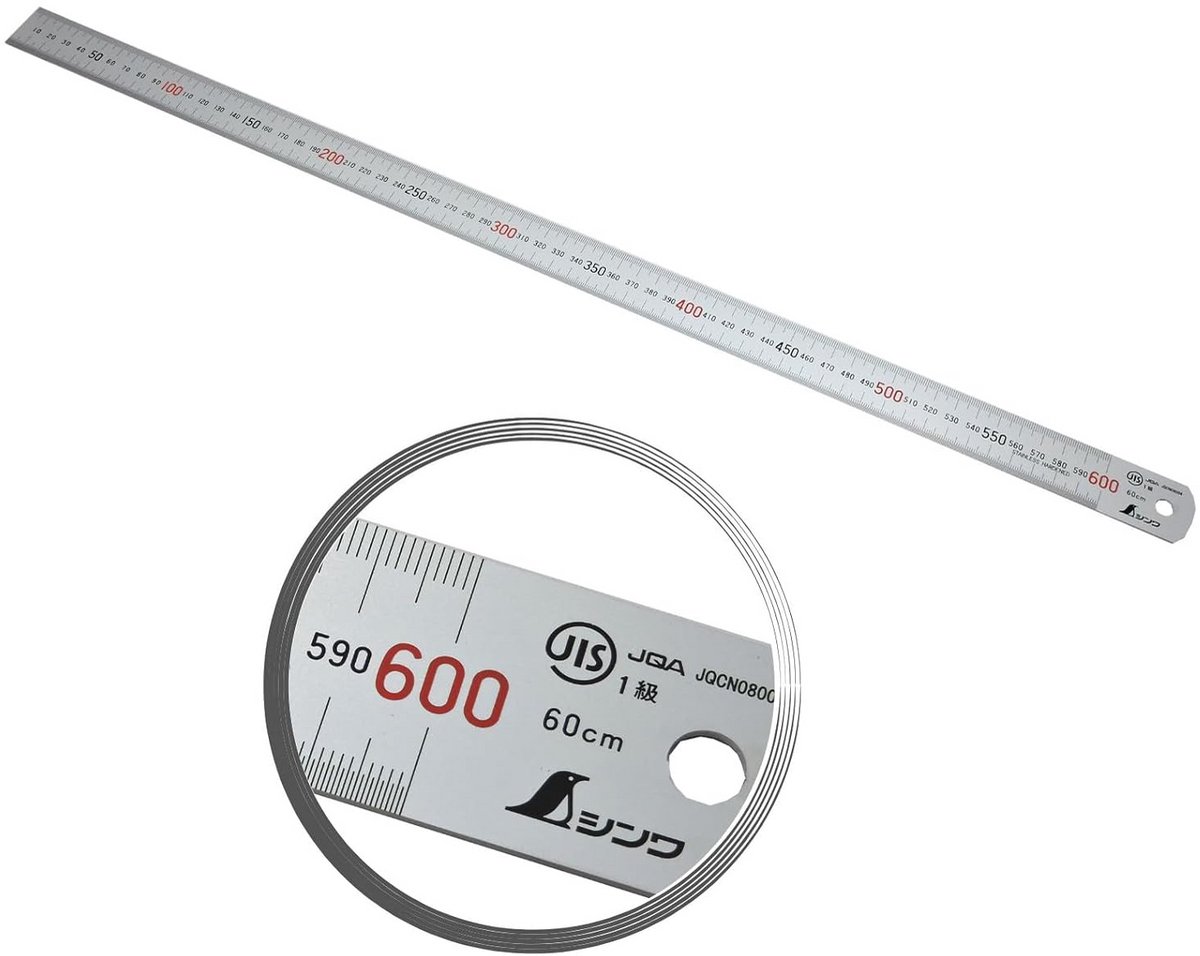 Metalen Liniaal - Precisie Meetlat - Nauwkeurig Meten - 0.5mm Schaalverdeling - 60 cm - Zilverkleurig