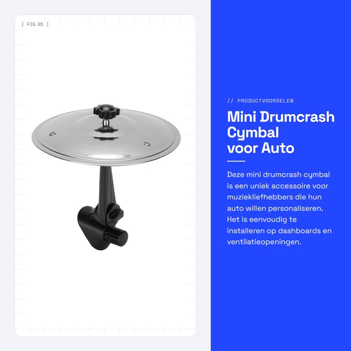 Dailygoods- Drum Cymbal Mini - Auto Accessoires - Luchtventilatie - Verstelbare Installatie - Eenvoudige Montage - Veiligheidsaccessoire - Autoaccessoire