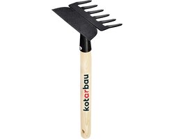 Hack with steel rake Garden heel with wooden handle 330mm rake with 6 teeth double heel weed rake hand rake