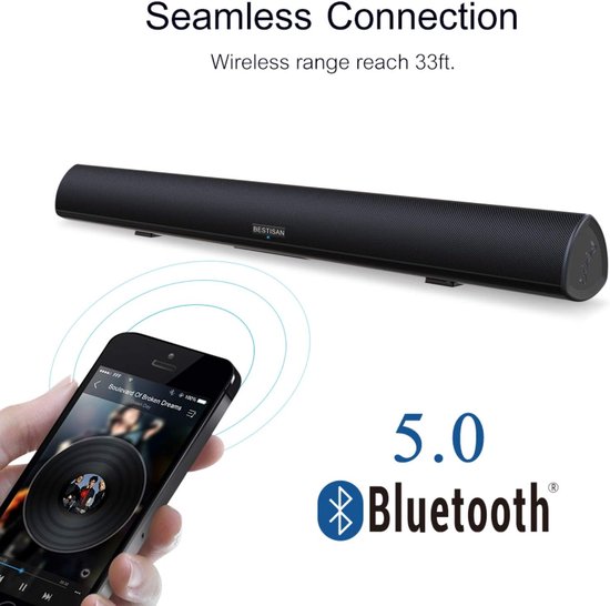Soundbar Luidspreker - Home Theater - Muziek Luisteren - Draadloze Bluetooth - 86 cm Breed - Zwart — afbeelding 5