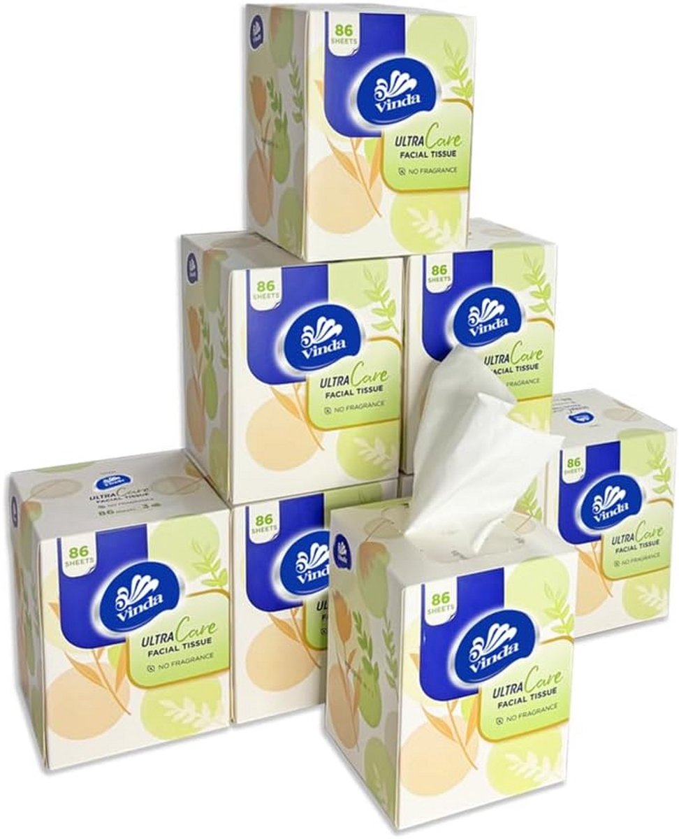 Zachte Tissues - Papieren Zakdoekjes - Dagelijks Gebruik - 3 Lagen Zachtheid - 8x86 Stuks - Wit