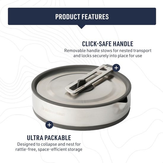 Opvouwbare Kookpot - Kampeerpan Gietpan - Compact Kamperen Koken - Inductie Geschikt Giettuit - 1.8 Liter - Zilver — afbeelding 2
