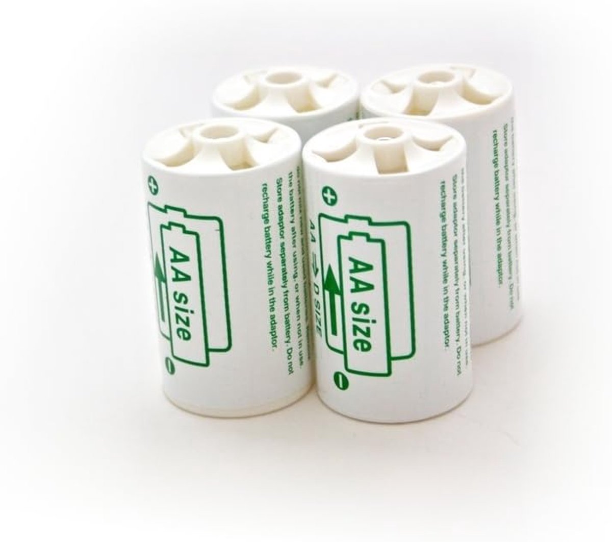 Batterij Adapter - AA naar D - Apparaten Voeden - 4 Stuks Set - Standaard Formaat - Niet Van Toepassing