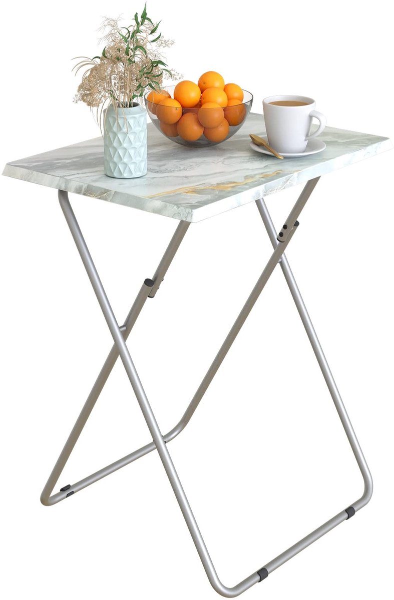 Dailygoods- Klaptafel Opvouwbaar - Inklapbare Tafel - Campingtafel - Laptoptafel - Ruimtebesparend - Compact 47,8 x 38,1 x 66 cm - Bijzettafel