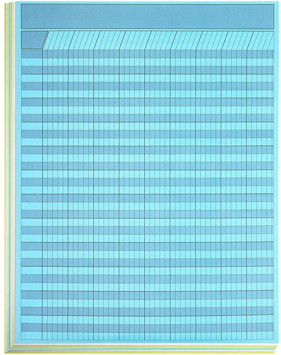 Dailygoods- Stimuleringsgrafiek Verticale - 17 x 22 Inch - 16 Vellen - Hoogwaardig Papier - Aanpasbaar - Kleurrijke Beloningssysteem - Beloningsschema