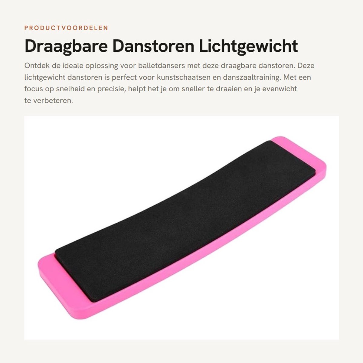 Dailygoods- Danstoren Lichtgewicht - Draagbaar Dansbord - Robuust Kunststof - Perfecte Rotatie - Evenwicht Behouden - Ideaal voor Balletdansers