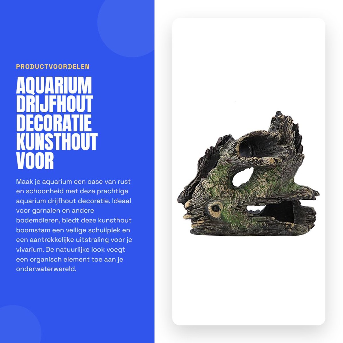 Dailygoods- Drijfhout Kunsthout - Boomstam/Wortel - Aquarium Decoratie - Vivarium Accessoire - Hars - Hoogwaardige Kwaliteit - Aquariumdecoratie