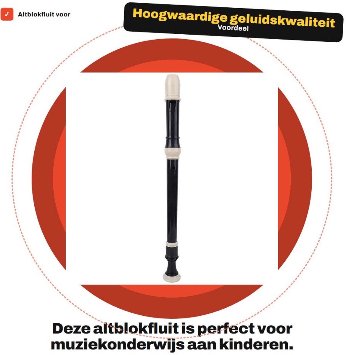 Dailygoods- Altblokfluit 8-gaats - Hoogwaardig - Duurzaam - Muziekonderwijs - Kinderen - Uitstekend effect - Blokfluit