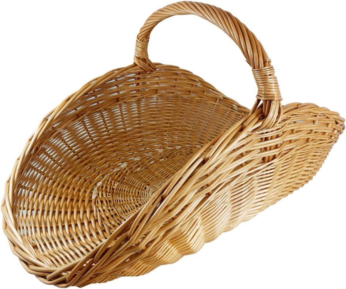 Wicker Mand - Houtmand - Haardhout Opslag - Handgeweven - 64x35x32cm - Natuurlijk